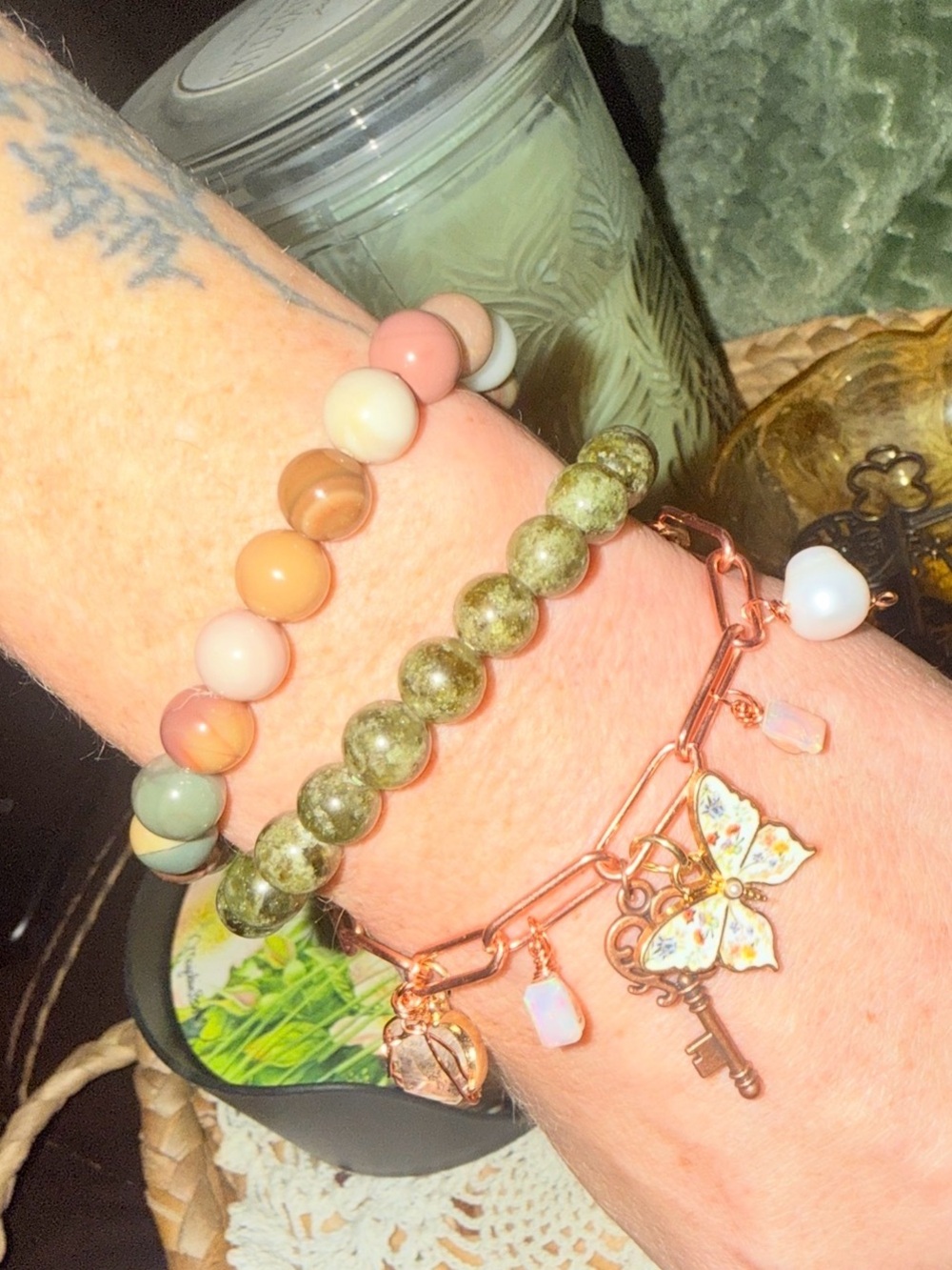 Custom charm & crystal bracelets in show